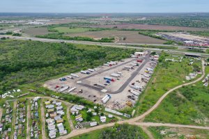 2nd aerial shot of San Antonio truck parking location
