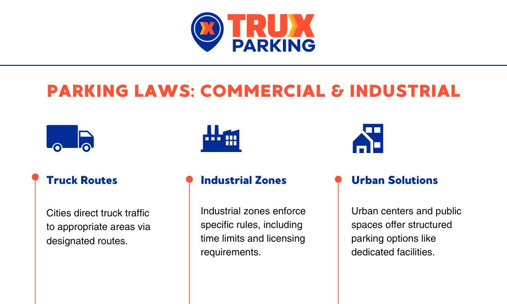 infographic highlights commercial/industrial truck parking options