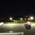 Truck parking lot at night