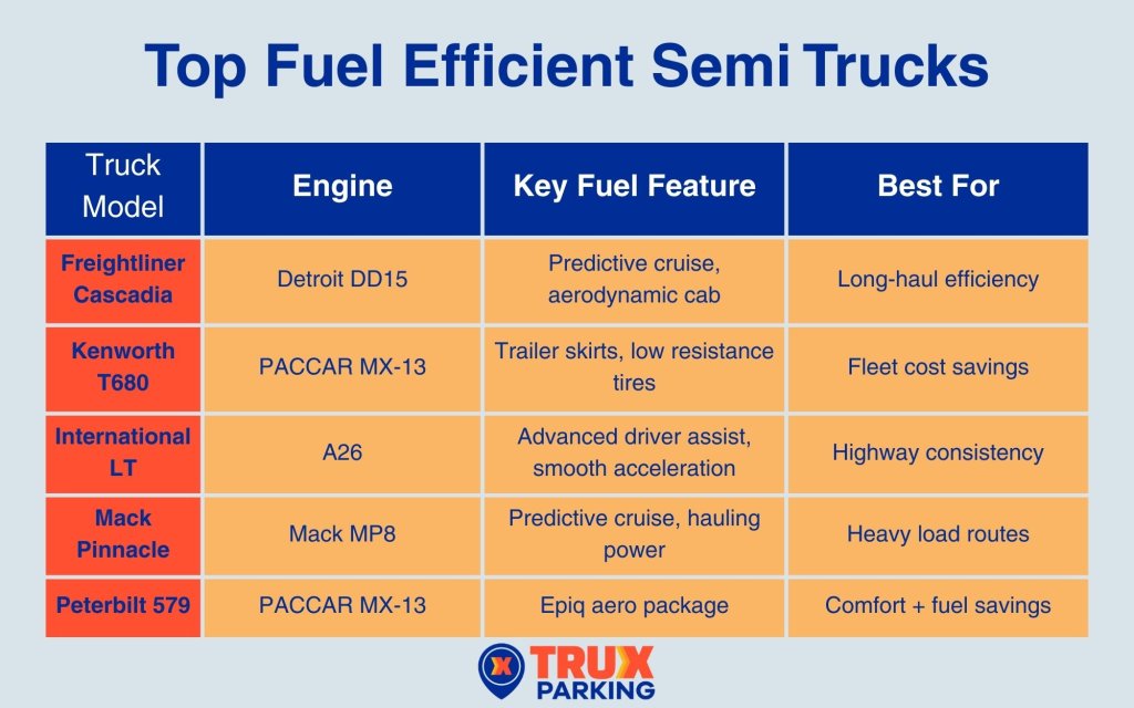 infographic on the most fuel efficient semi truck
