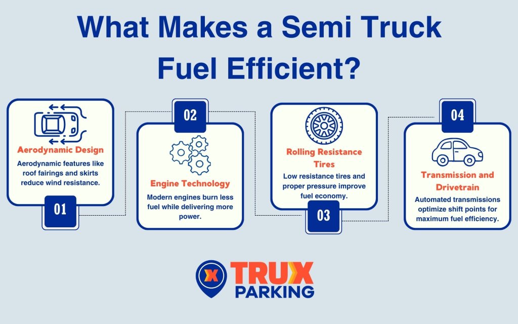 infographic on what makes a semi truck fuel efficient