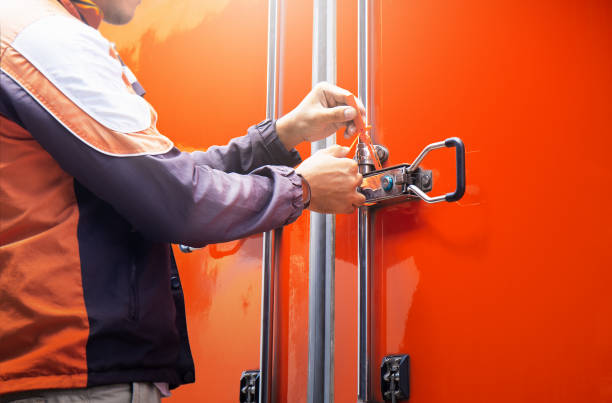 person locking their truck
